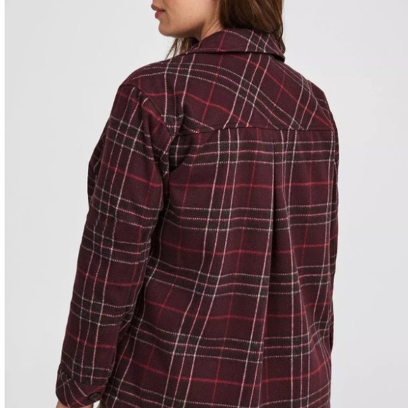 Torrid Dark Red Checkered Utility Jacket - Picture 12 of 13